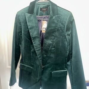 J. Crew Women's Green Velvet Blazer